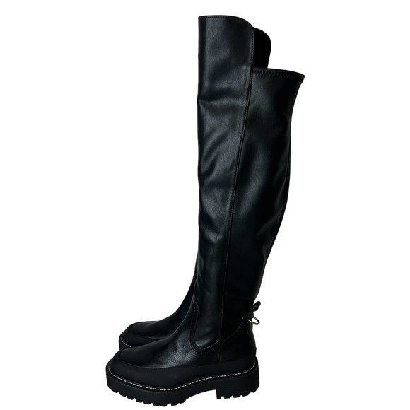SAM EDELMAN LERUE LUG SOLE FAUX LEATHER HIGH SHAFT OVER KNEE BOOT 6.5-7 NWOB - Picture 6 of 16